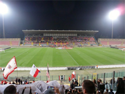 Het nationale stadion voor aanvang van Malta - Slowakije op 26-03-2017 : 1-3