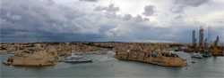 Panorama op the Three cities vanuit Valletta