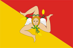 De vlag van Sicilië
