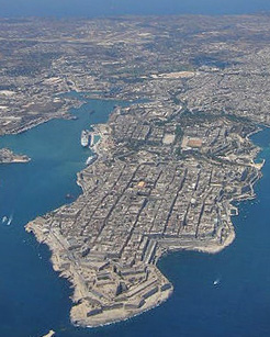 Valletta vanuit de lucht