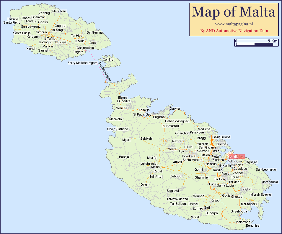 plattegrond van Malta