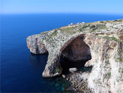 Een deel van de Blue grotto vanaf het Panorama